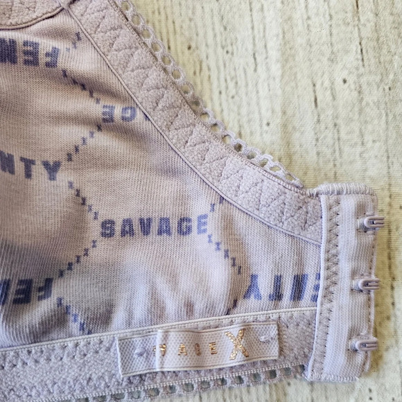 Savage X Fenty Women's •Size 1X• Logo Chain Link Bralette Lavender Cotton Elaste - Picture 2 of 7